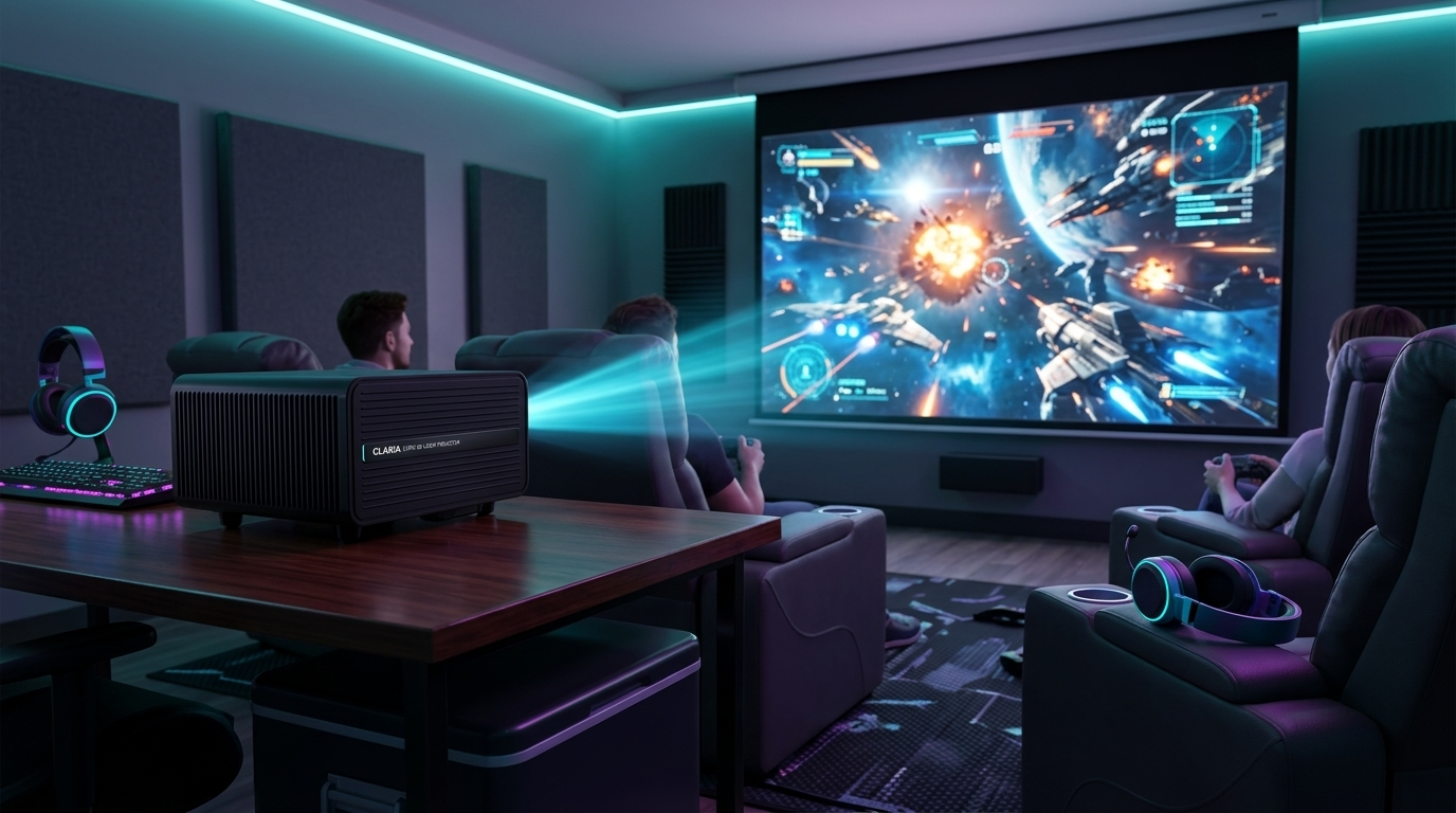 Claria CLR12 8K Short-Throw Laser Projector: Real-World Gaming and Movie Performance